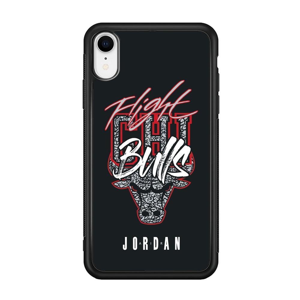 Air Jordan Born to Fight iPhone XR Case-Rubber Black (2D Case)-Oxvistore
