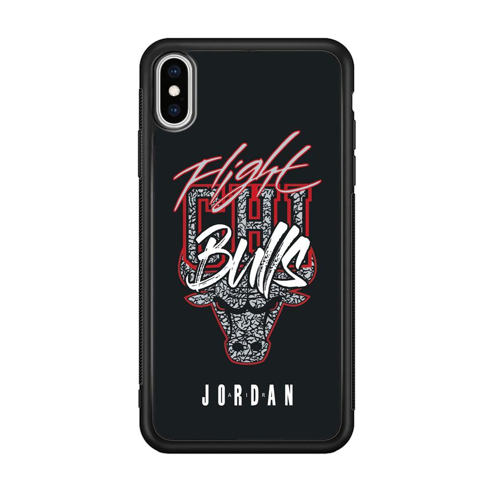 Air Jordan Born to Fight iPhone XS Case-Rubber Black (2D Case)-Oxvistore