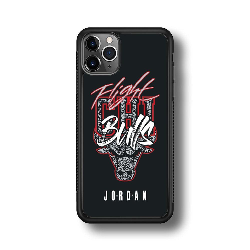 Air Jordan Born to Fight iPhone 11 Pro Max Case-Rubber Black (2D Case)-Oxvistore