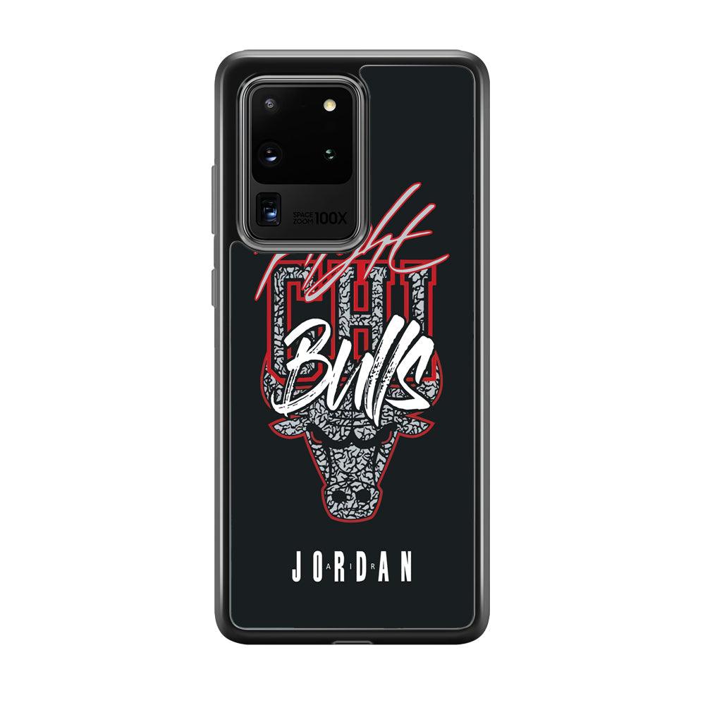 Air Jordan Born to Fight Samsung Galaxy S20 Ultra Case-Rubber Black (2D Case)-Oxvistore