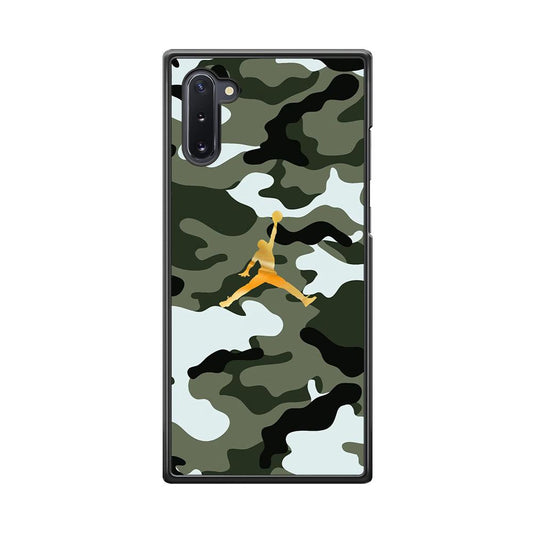 Air Jordan Camo Forest Beast Samsung Galaxy Note 10 Case-Rubber Black (2D Case)-Oxvistore