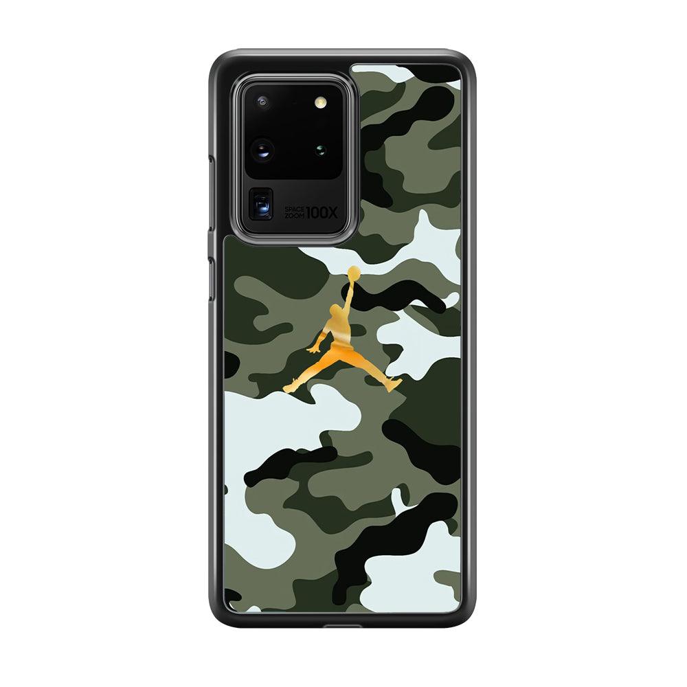 Air Jordan Camo Forest Beast Samsung Galaxy S20 Ultra Case-Rubber Black (2D Case)-Oxvistore