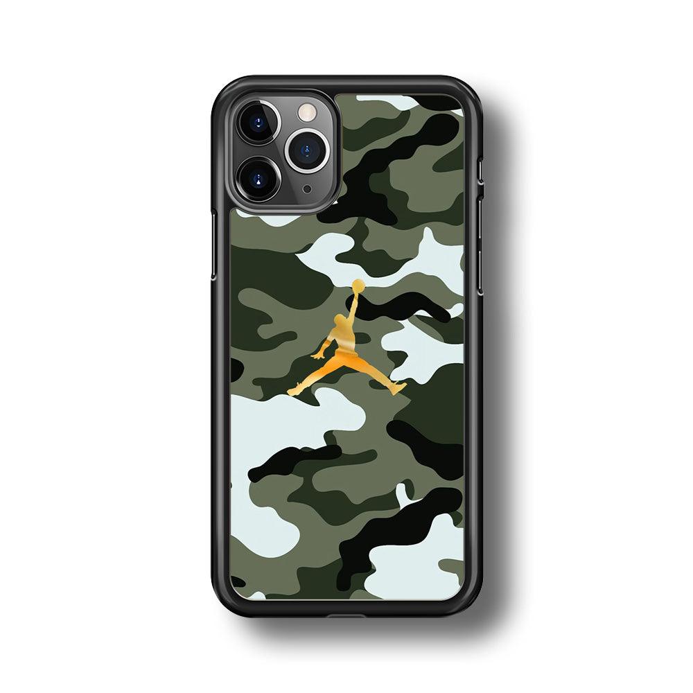 Air Jordan Camo Forest Beast iPhone 11 Pro Max Case-Rubber Black (2D Case)-Oxvistore