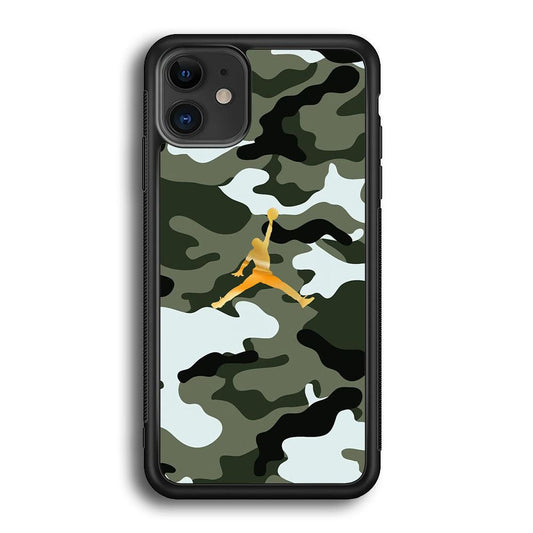 Air Jordan Camo Forest Beast iPhone 12 Case-Rubber Black (2D Case)-Oxvistore