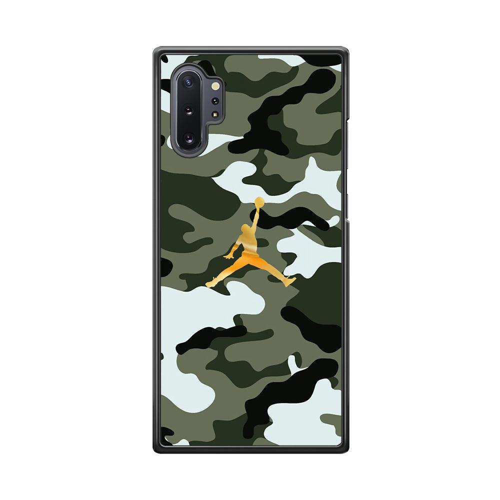 Air Jordan Camo Forest Beast Samsung Galaxy Note 10 Plus Case-Rubber Black (2D Case)-Oxvistore