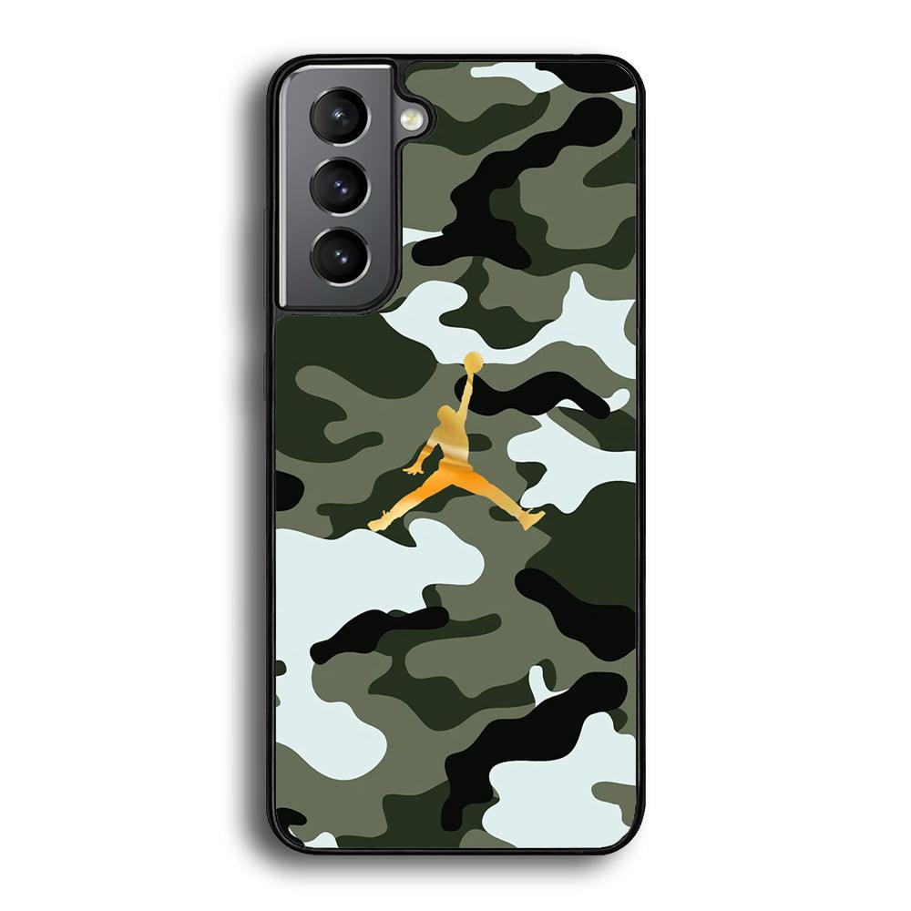 Air Jordan Camo Forest Beast Samsung Galaxy S21 Case-Rubber Black (2D Case)-Oxvistore