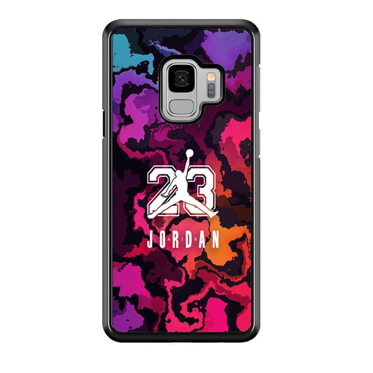 Air Jordan Colorful Smoke Samsung Galaxy S9 Case-Rubber Black (2D Case)-Oxvistore
