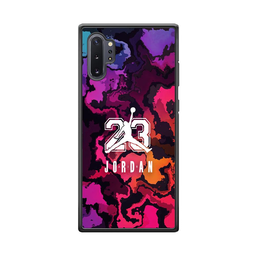 Air Jordan Colorful Smoke Samsung Galaxy Note 10 Plus Case-Rubber Black (2D Case)-Oxvistore