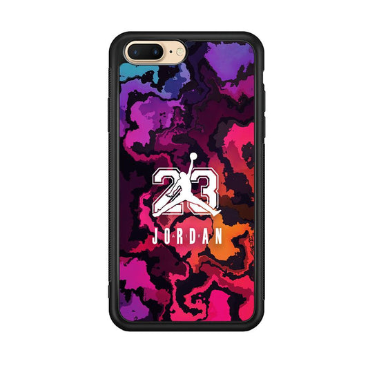 Air Jordan Colorful Smoke iPhone 8 plus Case-Rubber Black (2D Case)-Oxvistore