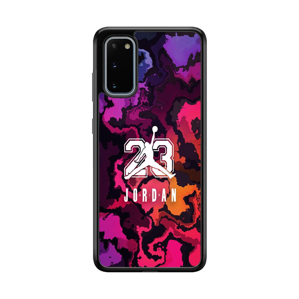 Air Jordan Colorful Smoke Samsung Galaxy S20 Case-Rubber Black (2D Case)-Oxvistore