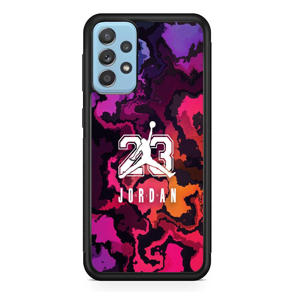 Air Jordan Colorful Smoke Samsung Galaxy A72 Case-Rubber Black (2D Case)-Oxvistore