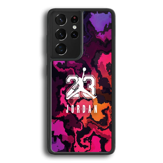 Air Jordan Colorful Smoke Samsung Galaxy S21 Ultra Case-Rubber Black (2D Case)-Oxvistore