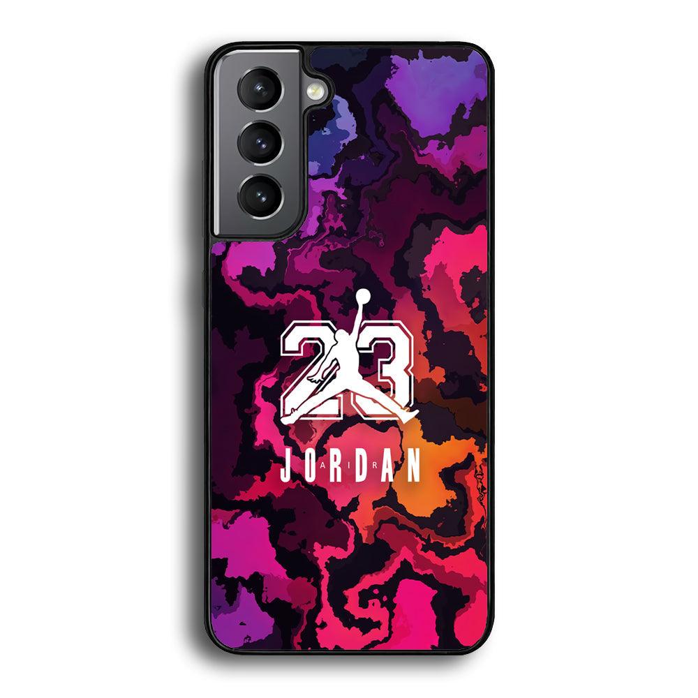 Air Jordan Colorful Smoke Samsung Galaxy S24 Case-Rubber Black (2D Case)-Oxvistore