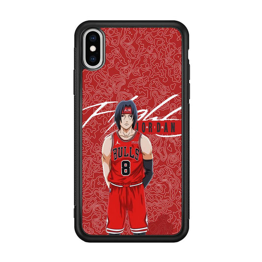 Air Jordan Cover from Itachi iPhone Xs Max Case-Rubber Black (2D Case)-Oxvistore