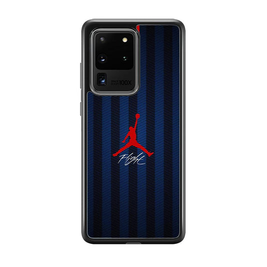 Air Jordan Deep Blue Art Line Samsung Galaxy S20 Ultra Case-Rubber Black (2D Case)-Oxvistore