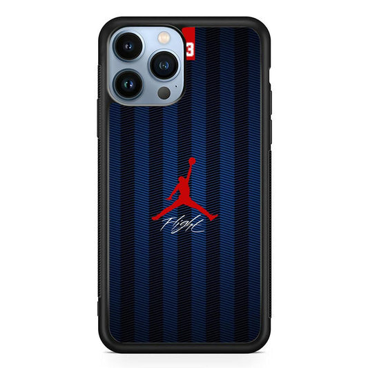 Air Jordan Deep Blue Art Line iPhone 14 Pro Case-Rubber Black (2D Case)-Oxvistore