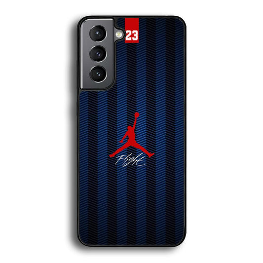 Air Jordan Deep Blue Art Line Samsung Galaxy S23 Plus Case-Rubber Black (2D Case)-Oxvistore