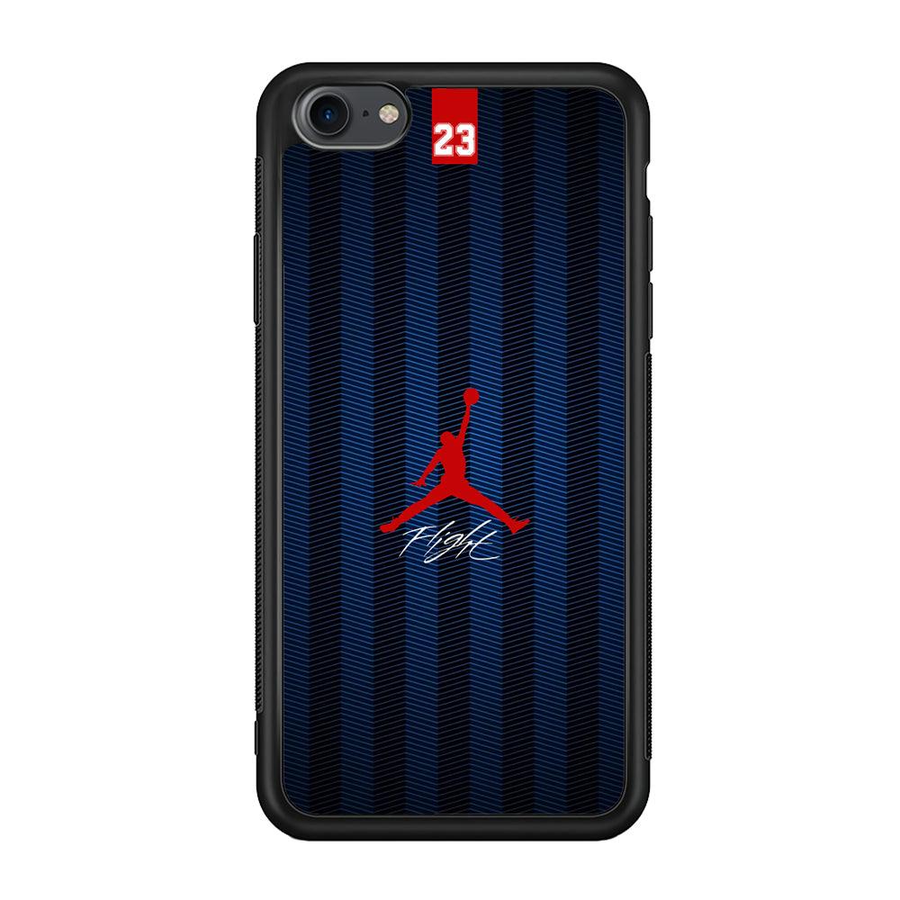 Air Jordan Deep Blue Art Line iPhone 7 Case-Rubber Black (2D Case)-Oxvistore