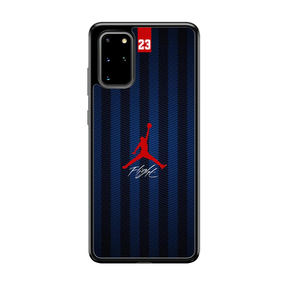 Air Jordan Deep Blue Art Line Samsung Galaxy S20 Plus Case-Rubber Black (2D Case)-Oxvistore