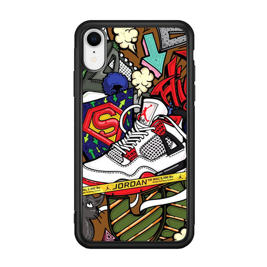 Air Jordan Doodle Board iPhone XR Case-Rubber Black (2D Case)-Oxvistore