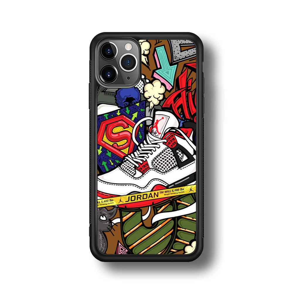 Air Jordan Doodle Board iPhone 11 Pro Max Case-Rubber Black (2D Case)-Oxvistore