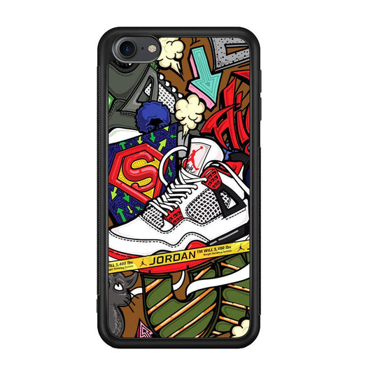 Air Jordan Doodle Board iPod Touch 6 Case-Rubber Black (2D Case)-Oxvistore