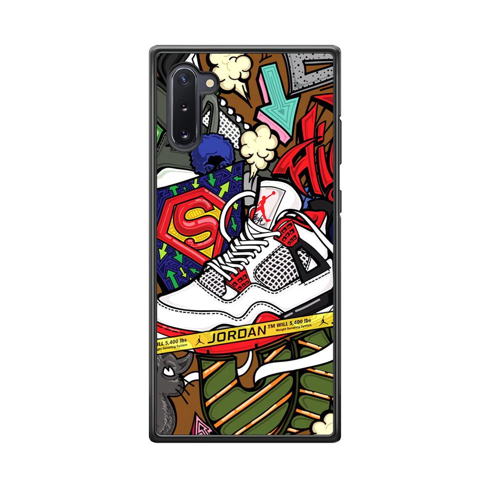 Air Jordan Doodle Board Samsung Galaxy Note 10 Case-Rubber Black (2D Case)-Oxvistore