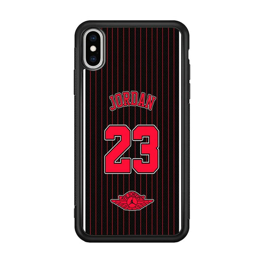 Air Jordan Emblem on Jersey iPhone Xs Max Case-Rubber Black (2D Case)-Oxvistore