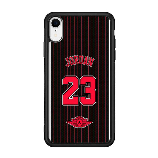 Air Jordan Emblem on Jersey iPhone XR Case-Rubber Black (2D Case)-Oxvistore