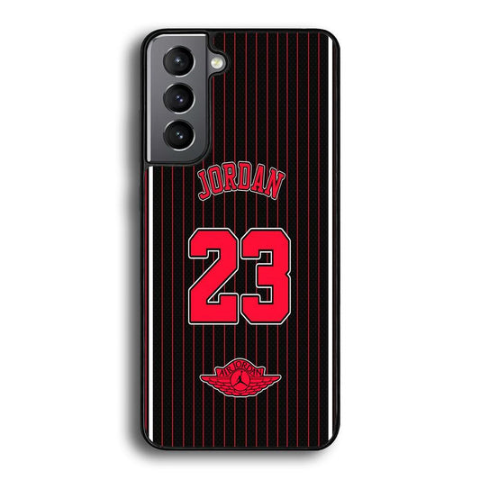 Air Jordan Emblem on Jersey Samsung Galaxy S23 Case-Rubber Black (2D Case)-Oxvistore