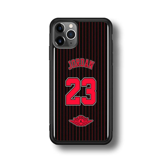 Air Jordan Emblem on Jersey iPhone 11 Pro Max Case-Rubber Black (2D Case)-Oxvistore