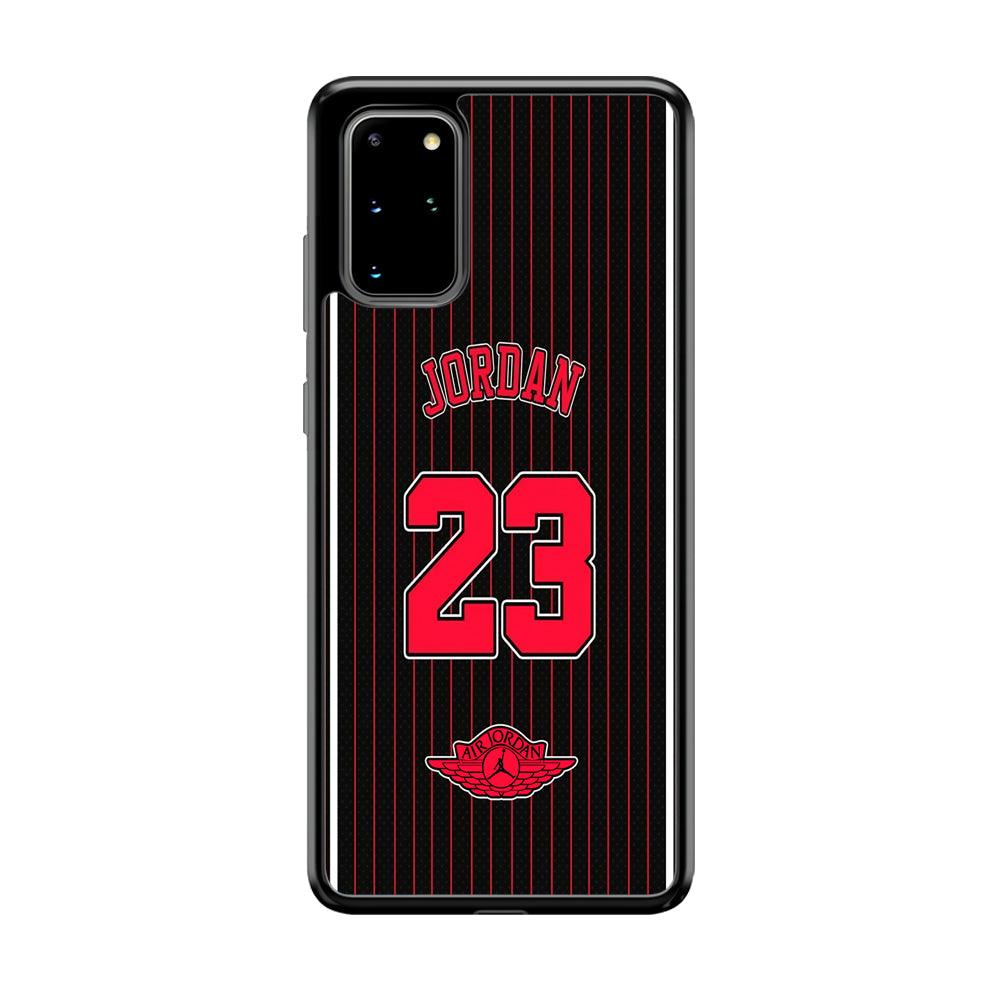 Air Jordan Emblem on Jersey Samsung Galaxy S20 Plus Case-Rubber Black (2D Case)-Oxvistore