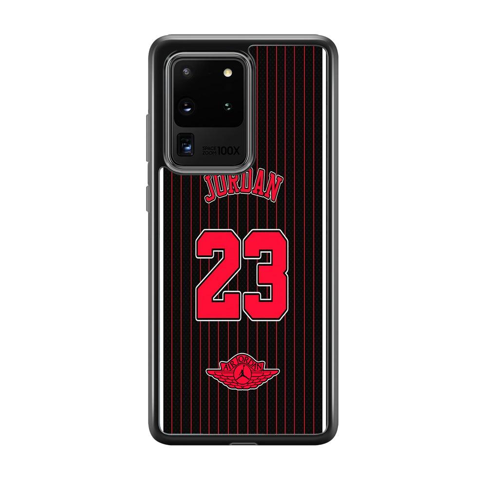 Air Jordan Emblem on Jersey Samsung Galaxy S20 Ultra Case-Rubber Black (2D Case)-Oxvistore