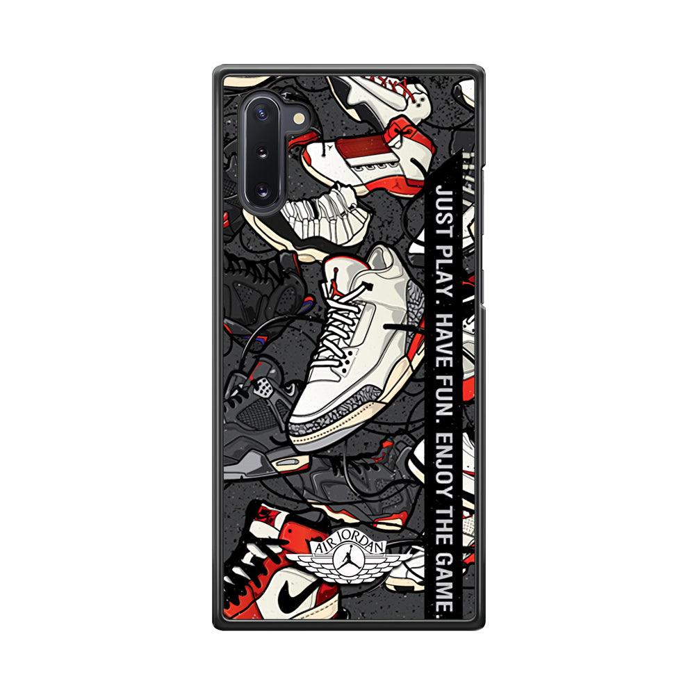 Air Jordan Enjoy The Game Samsung Galaxy Note 10 Case-Rubber Black (2D Case)-Oxvistore