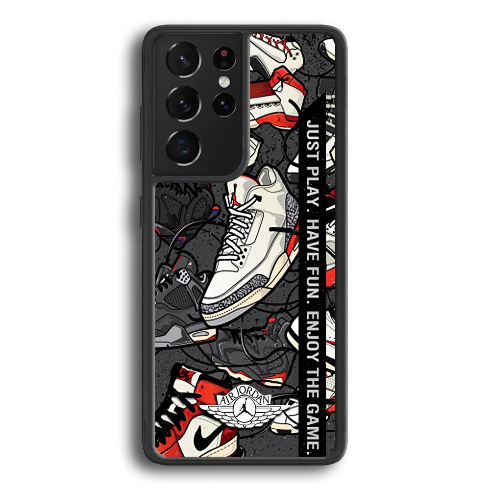 Air Jordan Enjoy The Game Samsung Galaxy S24 Ultra Case-Rubber Black (2D Case)-Oxvistore