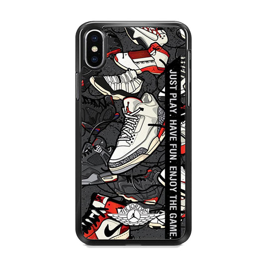 Air Jordan Enjoy The Game iPhone XS MAX Case-Rubber Black (2D Case)-Oxvistore