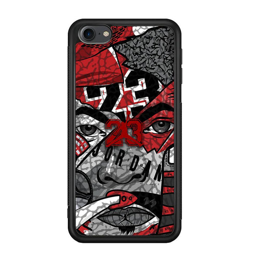 Air Jordan Face Without Mask iPod Touch 6 Case-Rubber Black (2D Case)-Oxvistore