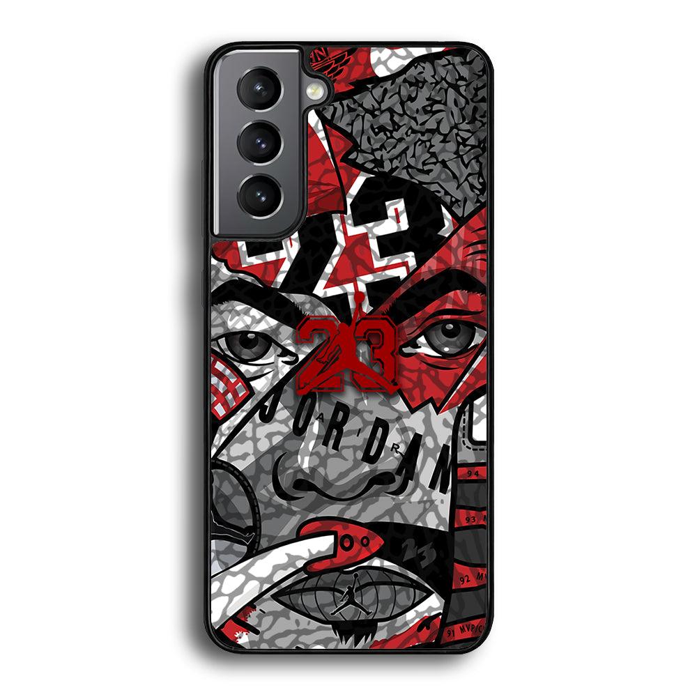 Air Jordan Face Without Mask Samsung Galaxy S22 Case-Rubber Black (2D Case)-Oxvistore