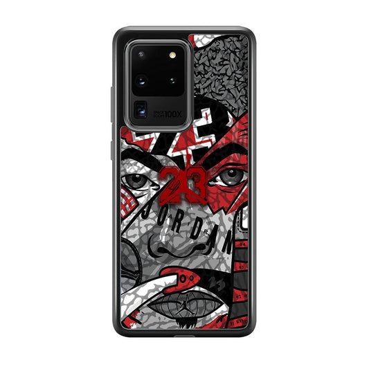 Air Jordan Face Without Mask Samsung Galaxy S20 Ultra Case-Rubber Black (2D Case)-Oxvistore
