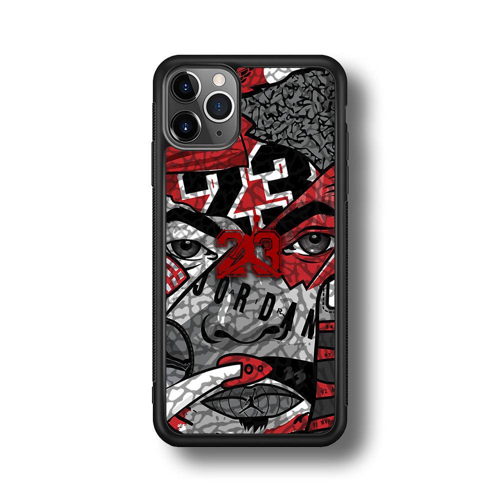 Air Jordan Face Without Mask iPhone 11 Pro Max Case-Rubber Black (2D Case)-Oxvistore