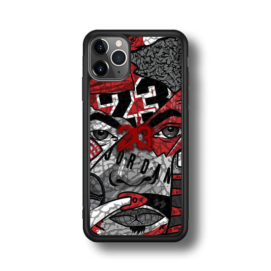 Air Jordan Face Without Mask iPhone 11 Pro Max Case-Rubber Black (2D Case)-Oxvistore