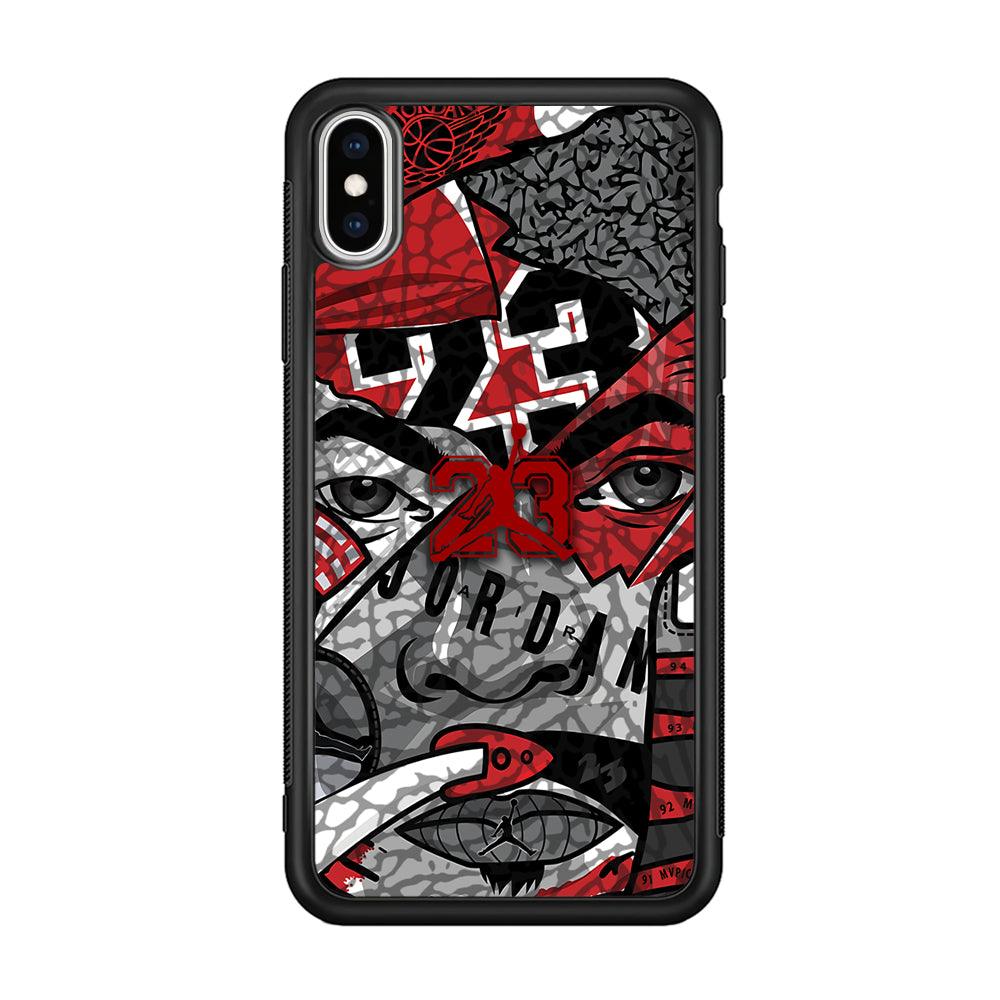 Air Jordan Face Without Mask iPhone Xs Max Case-Rubber Black (2D Case)-Oxvistore