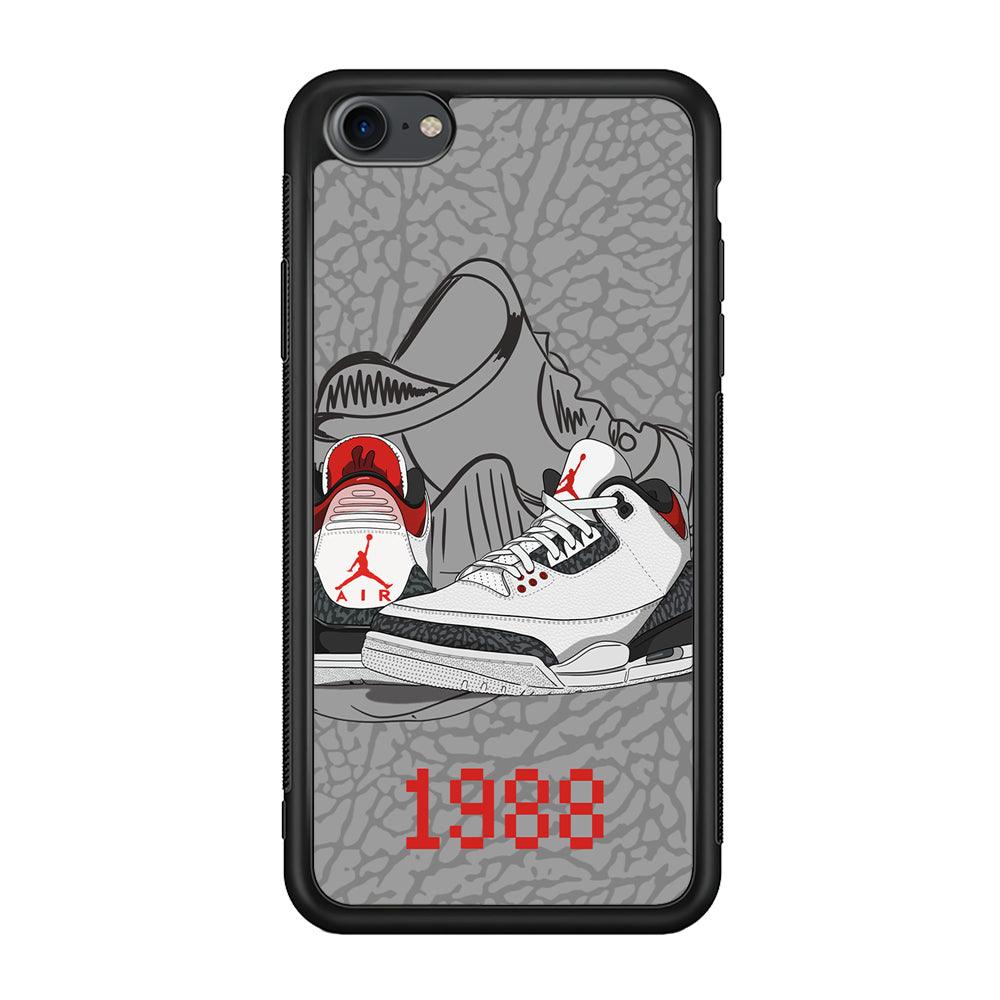 Air Jordan From The Past iPhone 8 Case-Rubber Black (2D Case)-Oxvistore