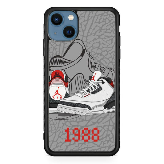 Air Jordan From The Past iPhone 14 Case-Rubber Black (2D Case)-Oxvistore