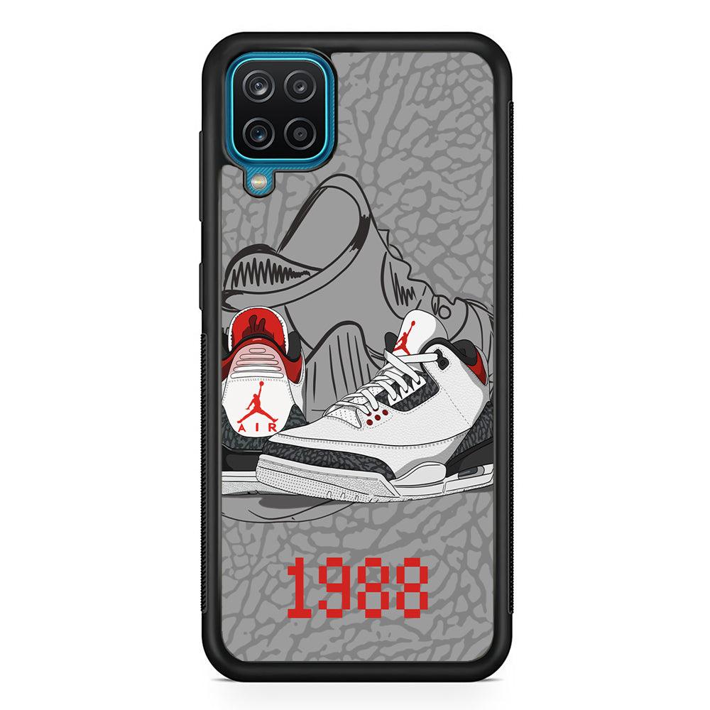 Air Jordan From The Past Samsung Galaxy A12 Case-Rubber Black (2D Case)-Oxvistore