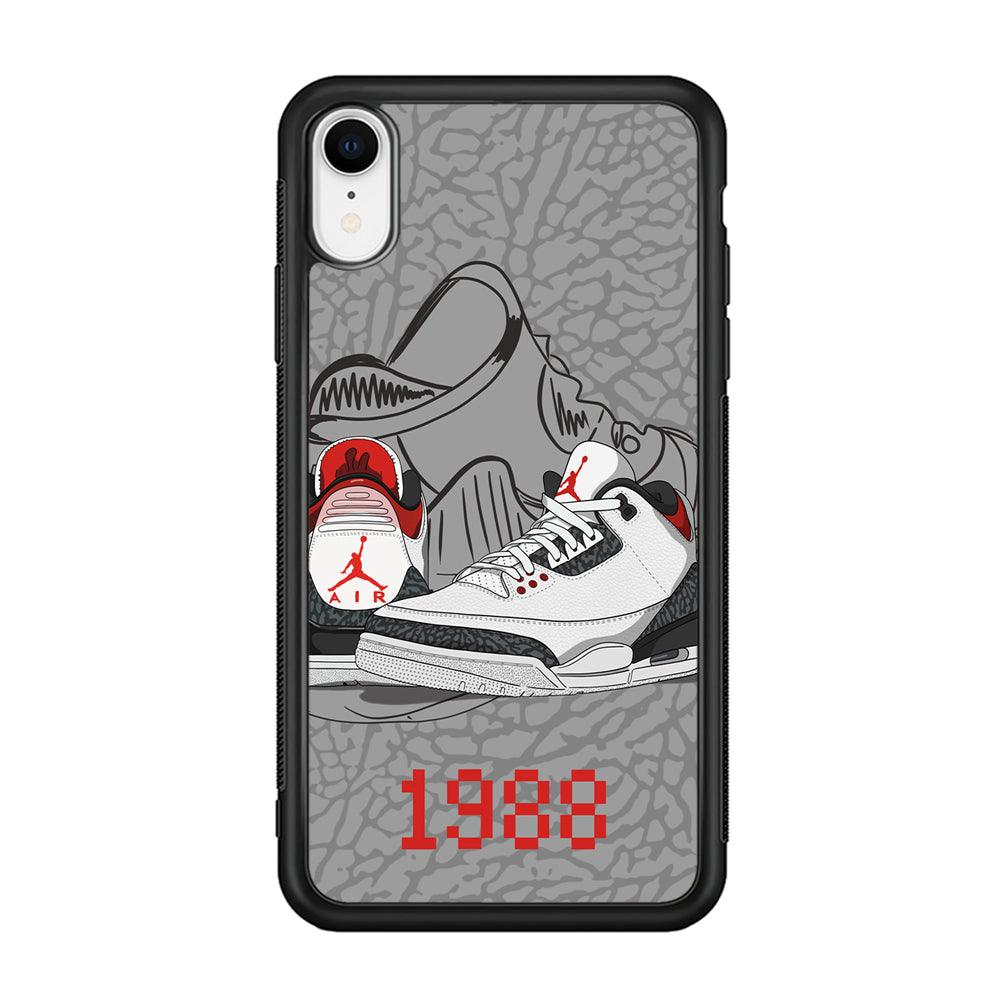 Air Jordan From The Past iPhone XR Case-Rubber Black (2D Case)-Oxvistore