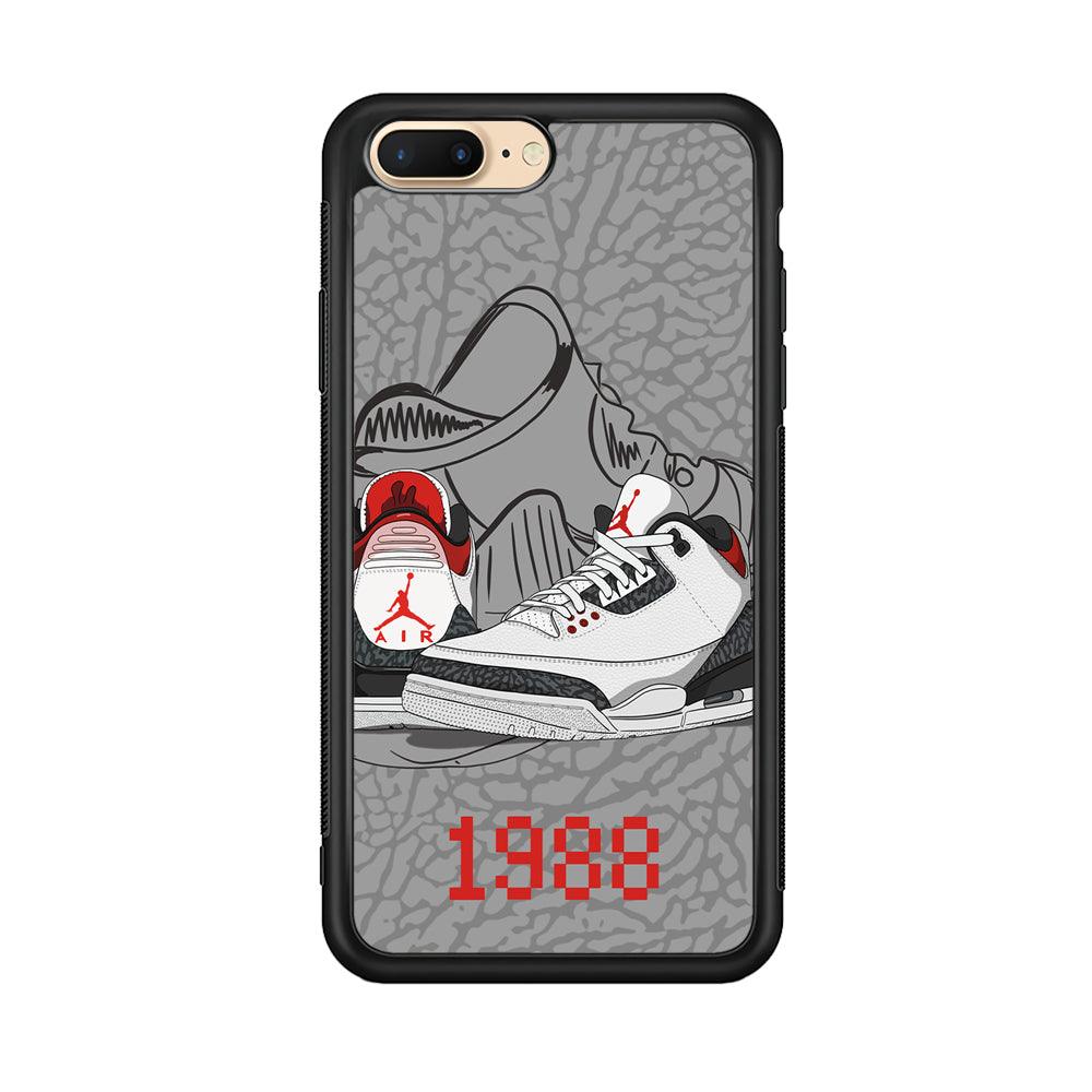 Air Jordan From The Past iPhone 7 plus Case-Rubber Black (2D Case)-Oxvistore