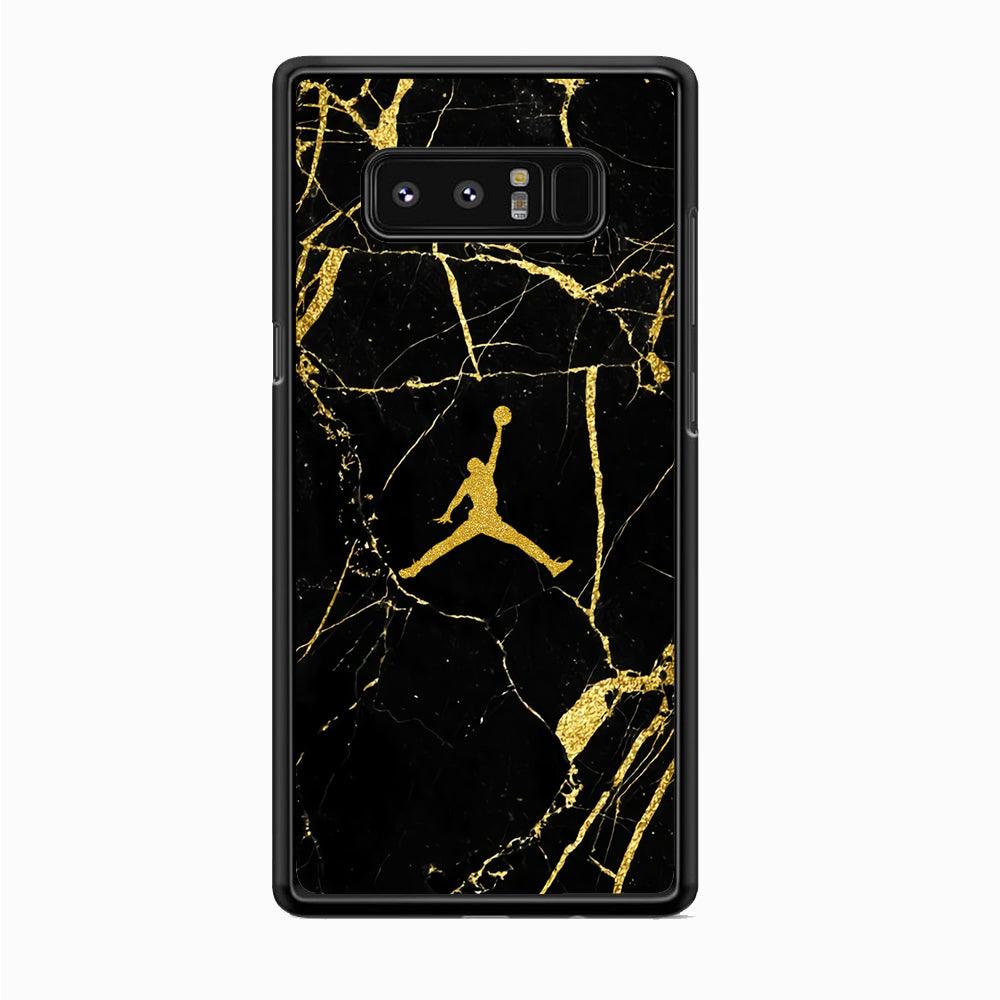 Air Jordan Golden Root Marble Samsung Galaxy Note 8 Case-Rubber Black (2D Case)-Oxvistore