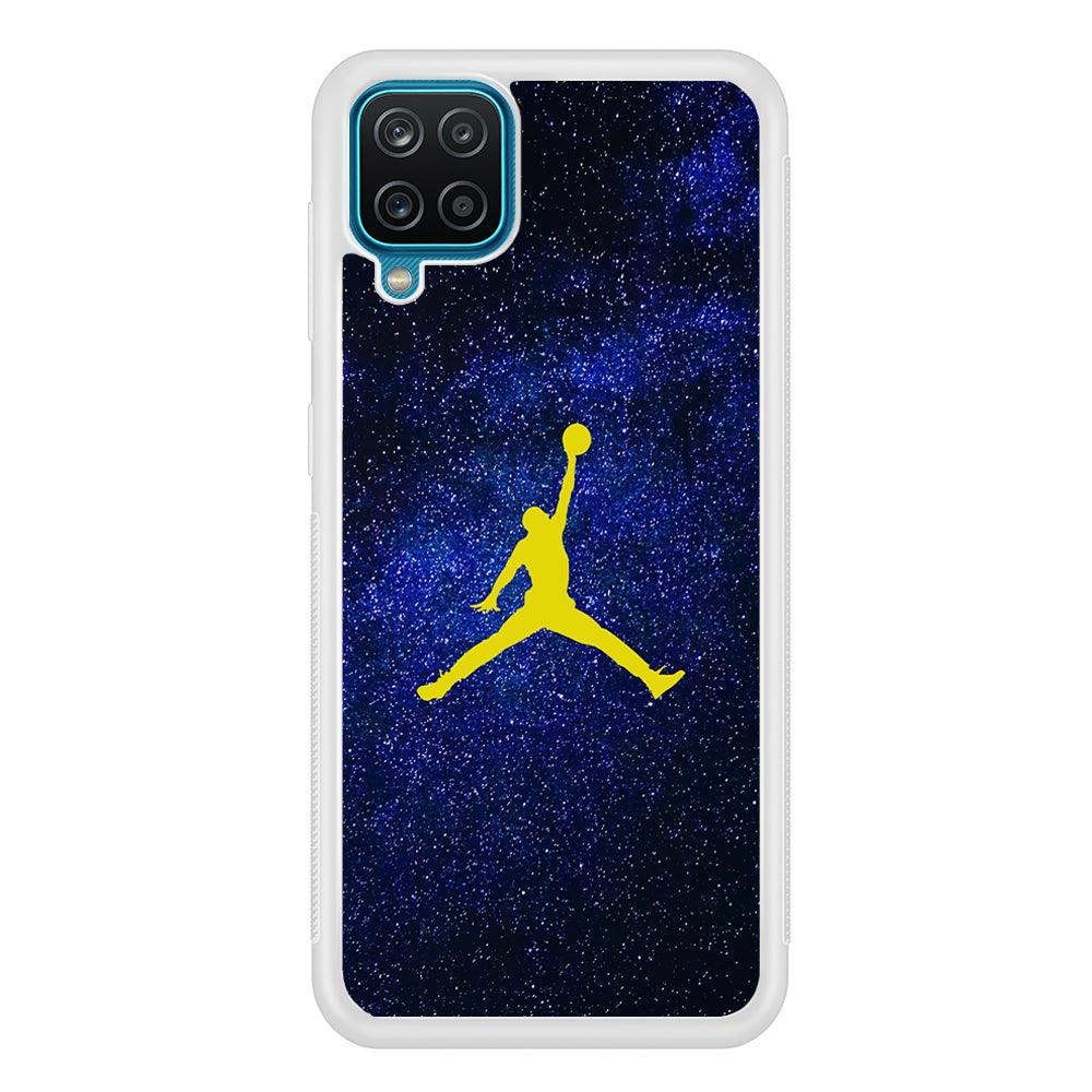 Air Jordan Gold in Galaxy Samsung Galaxy A12 Case-Oxvistore