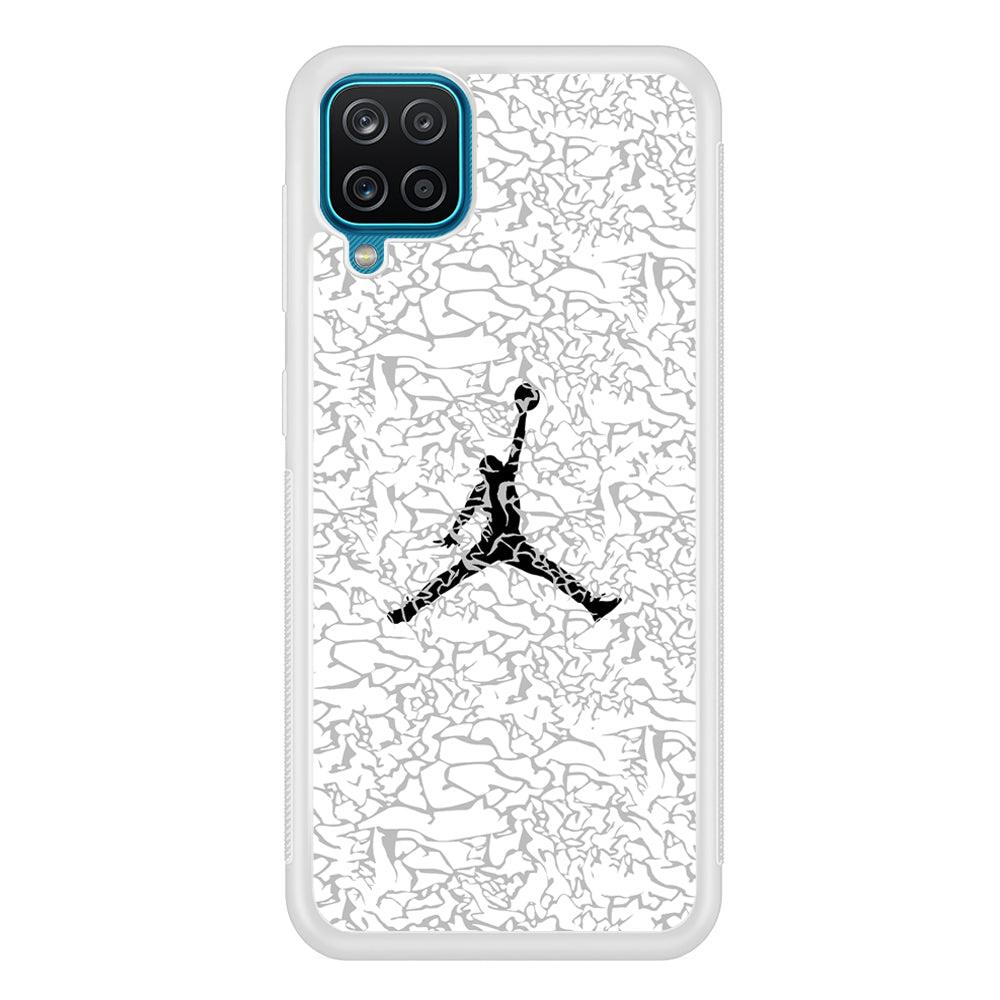 Air Jordan Gray Abstract Pattern Samsung Galaxy A12 Case-Oxvistore